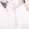 Imagen de Collar Lariat en forma de Y Chapado en Oro 43.1cm longitud, 1 Unidad
