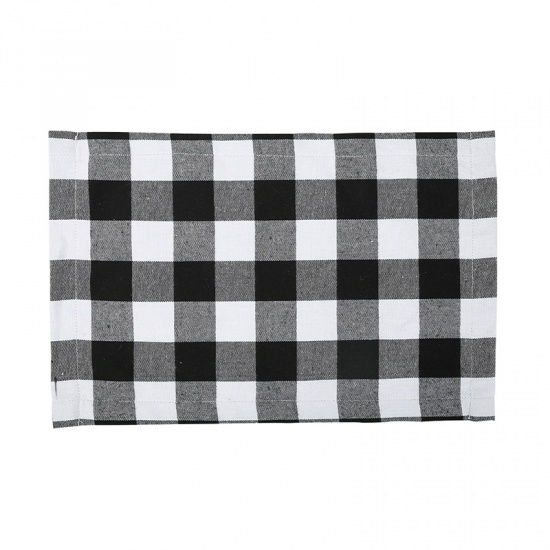 Picture of Tablecloth Table Cover Black & White Grid Checker Pattern 44cm x 29cm, 1 Piece
