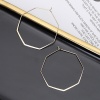 Picture of Stainless Steel Hoop Earrings Gold Plated Polygon 48mm x 48mm, 1 Pair
