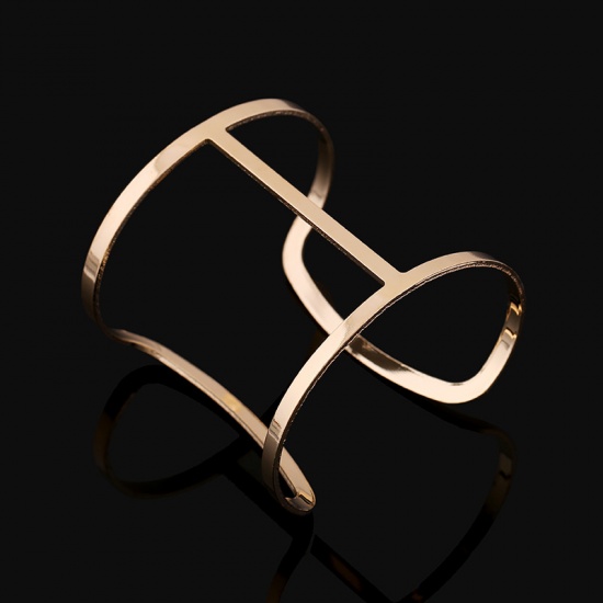 Picture of Open Cuff Bangles Bracelets Gold Plated Geometric 1 Piece