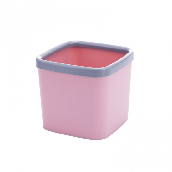 Изображение ABS Пластик Мусорные баки для рабочего стола Розовый Прямоугольник 16см x 15см, 1 ШТ