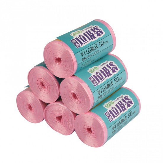 Picture of Poly Ethylene Garbage Bags Pink 35cm x 30cm, 1 Roll ( 50 PCs/Roll)