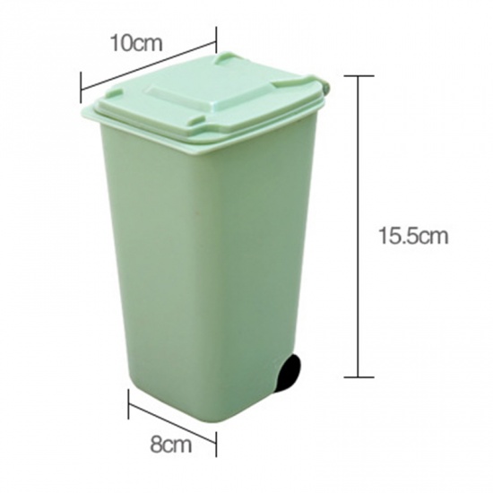 Picture of Plastic Desktop Waste Bins Green Rectangle 15.5cm x 10cm, 1 Piece