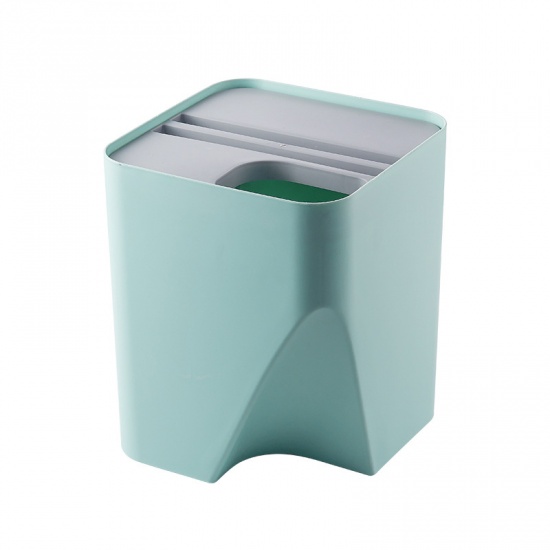 Immagine di Plastica Contenitore Per Rifiuti Verde Blu 29.5cm x 24cm, 1 Pz