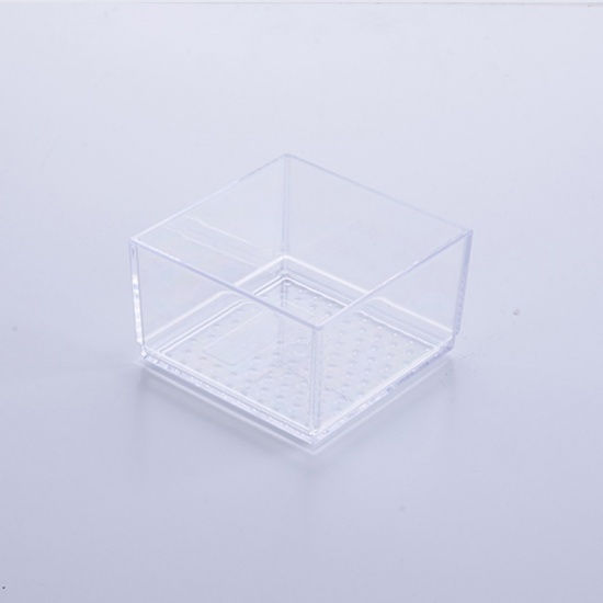 Immagine di Plastica Cestello Portaoggetti Contenitore Trasparente 10cm x 10cm, 1 Pz
