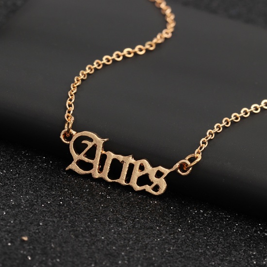 Picture of Necklace Gold Plated Aries Sign Of Zodiac Constellations 39.5cm(15 4/8") long, 1 Piece