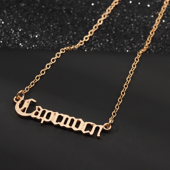 Picture of Necklace Gold Plated Capricornus Sign Of Zodiac Constellations 39.5cm(15 4/8") long, 1 Piece