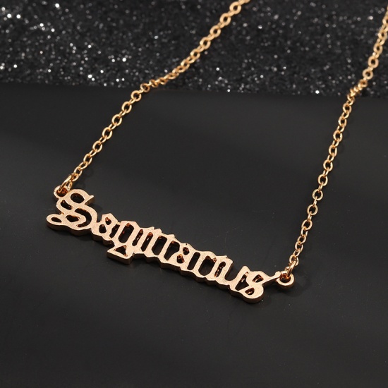 Picture of Necklace Gold Plated Sagittarius Sign Of Zodiac Constellations 39.5cm(15 4/8") long, 1 Piece