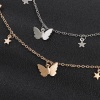 Bild von Choker Halskette Vergoldet Schmetterling Pentagramm 37cm lang, 1 Strang