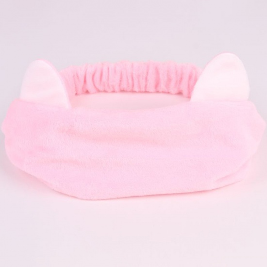 Picture of Coral Fleece Velvet Headband Rabbit Animal Pink Ear Pattern 1 Piece