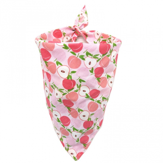 Picture of Fabric Pet Neckerchief Hot Pink Triangle Peach 40cm x 30cm, 1 Piece