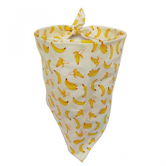 Picture of Fabric Pet Neckerchief Yellow Triangle Banana Fruit 40cm x 30cm, 1 Piece