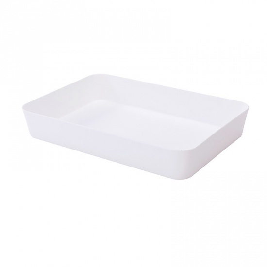 Picture of PP Storage Container Box Basket White Rectangle 18cm x 12cm, 1 Piece