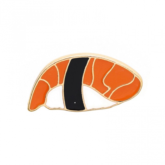 Picture of Pin Brooches Food Orange 26mm x 13mm, 1 Piece