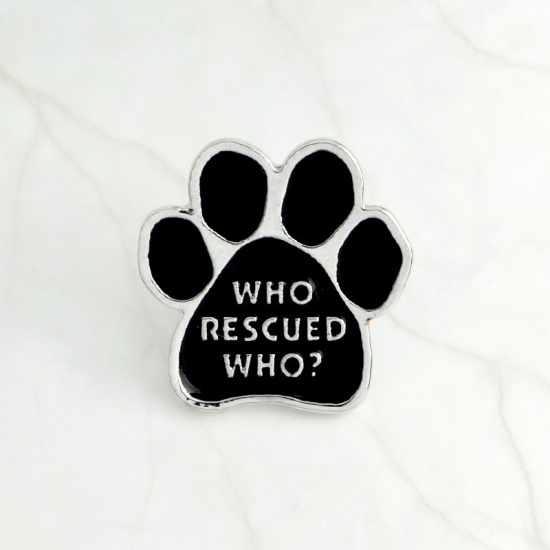 Picture of Pin Brooches Paw Claw Black 25mm x 25mm, 1 Piece