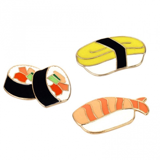 Picture of Pin Brooches Food Multicolor 38mm x 18mm, 1 Piece