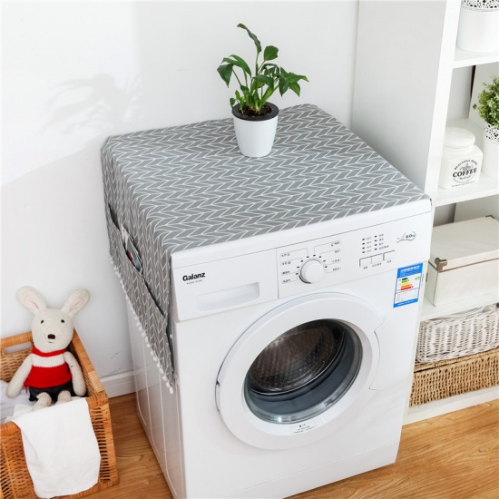 Picture of Cotton Polyester Blend Washing Machine Dust Cover Gray Arrowhead 130cm x 55cm, 1 Piece
