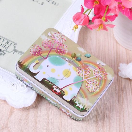 Picture of Iron Based Alloy Candy Box Multicolor Envelope Elephant 9cm x 6.5cm, 1 Piece
