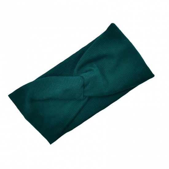 Picture of Fabric Headband Dark Green Spiral Pattern 17cm x 9cm， 1 Piece