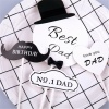 Image de Gâteau Topper Picks en Papier Noir & Blanc Chapeau Moustache Mots" Best Dad " 1 Kit ( 4 Pcs/Kit)