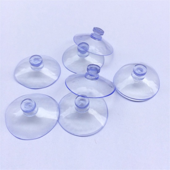 Picture of PVC Suction Cups Transparent Light Blue Mushroom 5.5cm Dia., 30 PCs