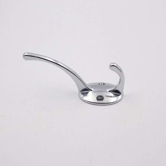 Picture of Wall Hook For Clothes Coat Robe Purse Hat Hanger Silver Tone 8.5cm x 2.8cm, 1 Piece