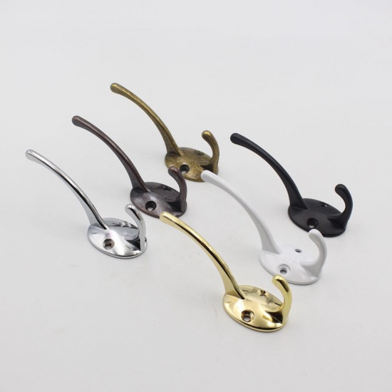 Picture of Wall Hook For Clothes Coat Robe Purse Hat Hanger Silver Tone 8.5cm x 2.8cm, 1 Piece