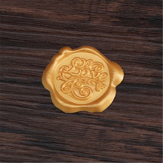 Immagine di Cera DIY Decorazione Di Scrapbook Adesivi Bollo Lettere " LOVE " Oro 3cm x 3cm, 1 Pz