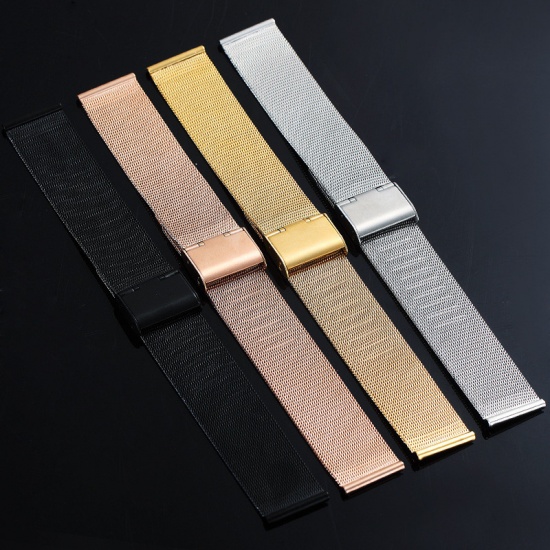 Immagine di Acciaio Inossidabile Cinturini Tono Argento 11cm - 7.5cm, 1 Serie
