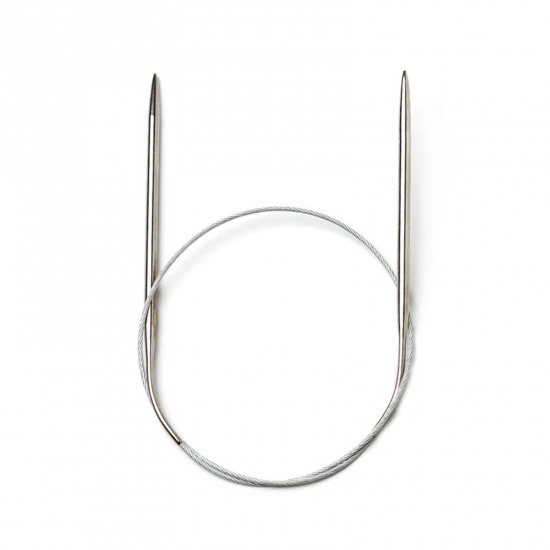 Picture of 5mm Stainless Steel Circular Circular Knitting Needles 43cm(16 7/8") long, 1 Pair