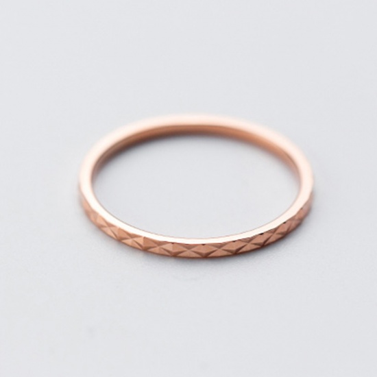 Picture of Sterling Silver Unadjustable Rings Rose Gold 15mm(US Size 4), 1 Piece