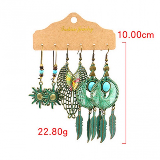 Picture of Boho Chic Bohemia Earrings Multicolor Sun Wing 1 Set ( 3 Pairs/Set)