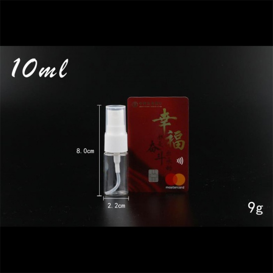 Image de ( 10ml ) Spray Bouteille Portable en PET Blanc Transparent 80mm x 22mm, 5 Pcs