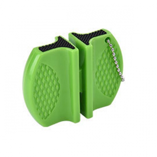 Picture of ABS Green Mini Multifunctional Double Household Quick Knife Sharpener Portable Outdoor 1 Piece