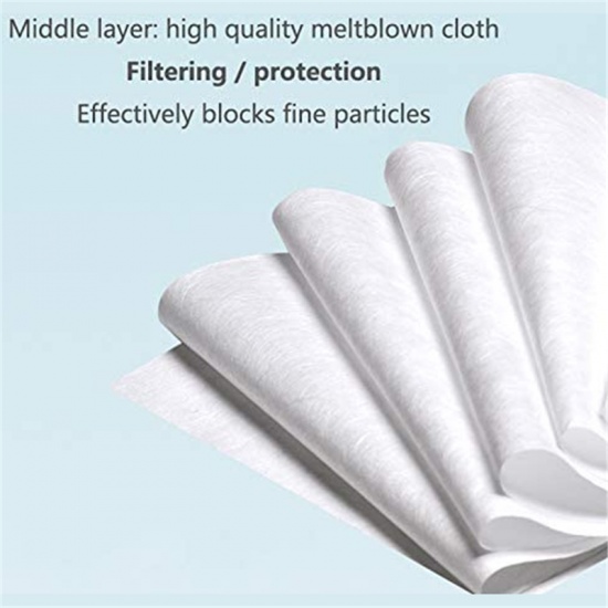 Immagine di White Disposable Meltblown Cloth Mask Filter for Filtering Mask DIY Supplies 17.5cm Wide，10M