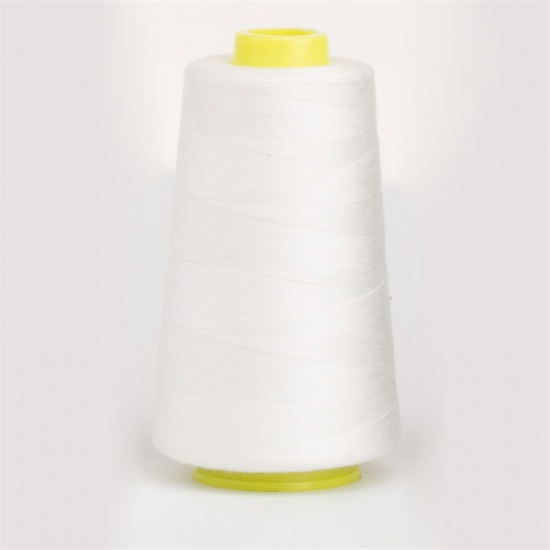 Immagine di Creamy-White - 3000 Yards Strong and Durable Sewing Threads for Sewing Polyester Thread Clothes Sewing Supplies Accessories