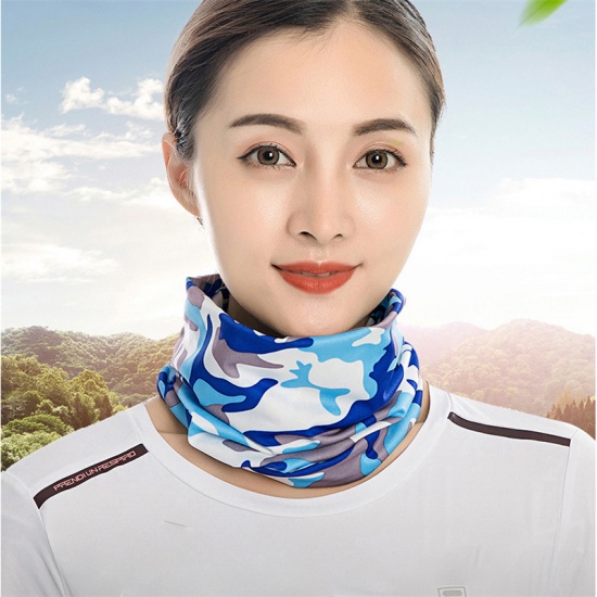 Picture of Blue - Unisex Head Face Neck Gaiter Tube Bandana Scarf Beanie Dustproof Outdoor Sports
