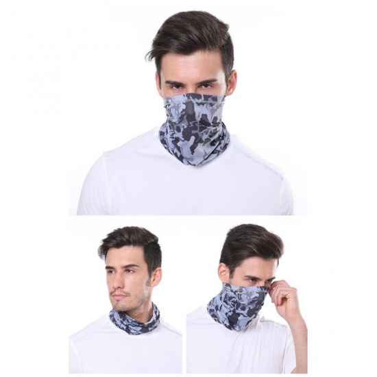 Picture of Gray - Unisex Head Face Neck Gaiter Tube Bandana Scarf Beanie Dustproof Outdoor Sports