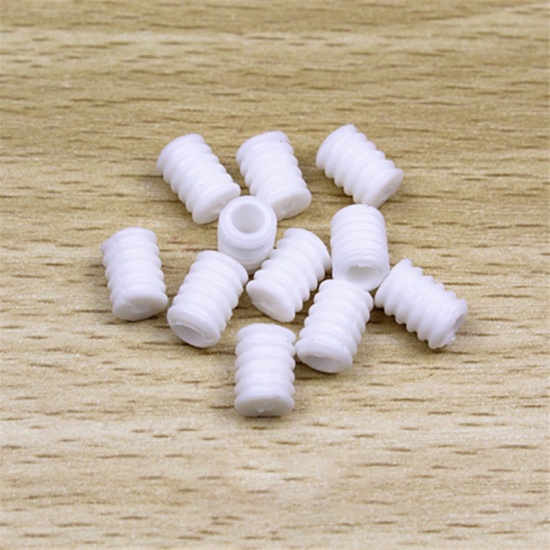 Immagine di Rubber Buckle Fastener For Adjustable Mask Rope Accessory White Cylinder 9mm x 6mm, 100 PCs