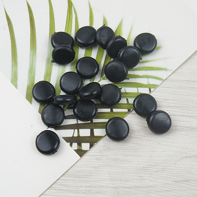 Picture of Rubber Buckle Fastener For Adjustable Mask Rope Accessory Black Flat Round 10mm, 100 PCs
