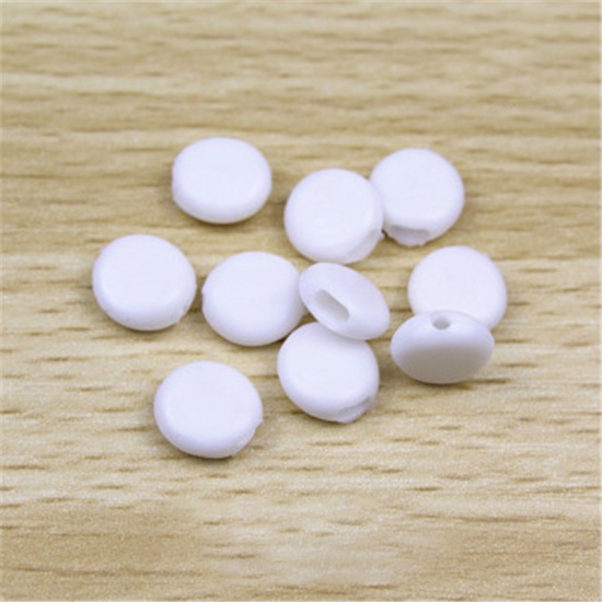 Immagine di Rubber Buckle Fastener For Adjustable Mask Rope Accessory White Flat Round 10mm, 100 PCs