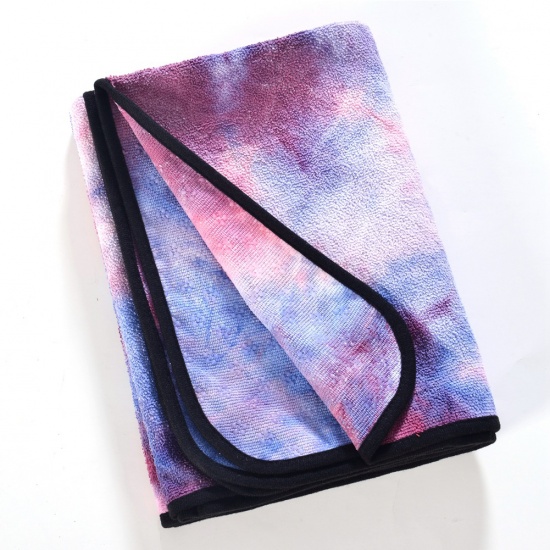 Picture of Purple - （Send net bag）Foldable Yoga Mat Towel Non Slip Sweat Uptake Fitness Exercise Blanket Dance Soft Blanket Pilates Yoga Towel Yoga Mats Cover 183cm x 63cm