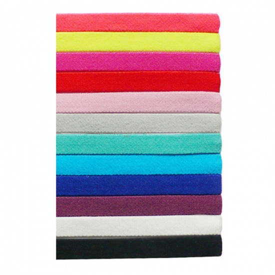Immagine di Black - Non-slip candy-colored elastic sports rubber sports yoga hair band
