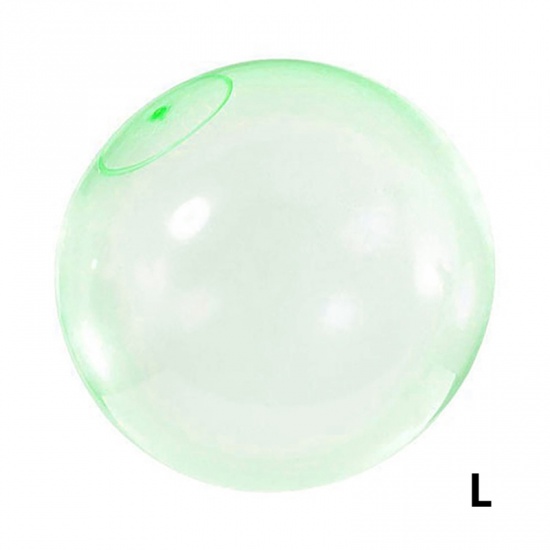 グリーン - L (カラーバッグ包装+ブローパイプ)子供屋外柔らかい空気水で満たされた泡球ブローアップバルーングッズ楽しいパーティーゲームギフト膨脹可能なギフト の画像