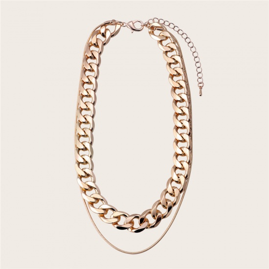 Picture of Multilayer Layered Thick Chains Necklace Gold Plated 32.5cm(12 6/8") long, 1 Piece