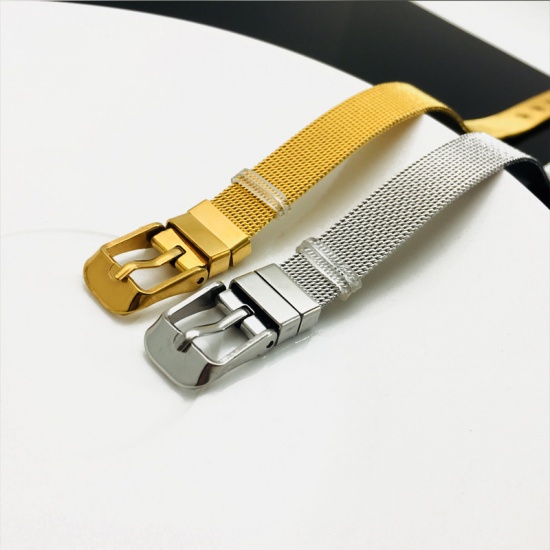 Immagine di Acciaio Inossidabile Cinturini Tono Argento Larghezza: 21cm, 1 Pz