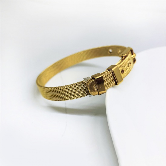 Immagine di Acciaio Inossidabile Cinturini Oro Placcato Larghezza: 21cm, 1 Pz