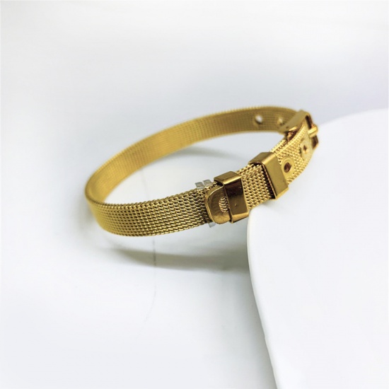 Immagine di Acciaio Inossidabile Cinturini Oro Placcato Larghezza: 21cm, 1 Pz