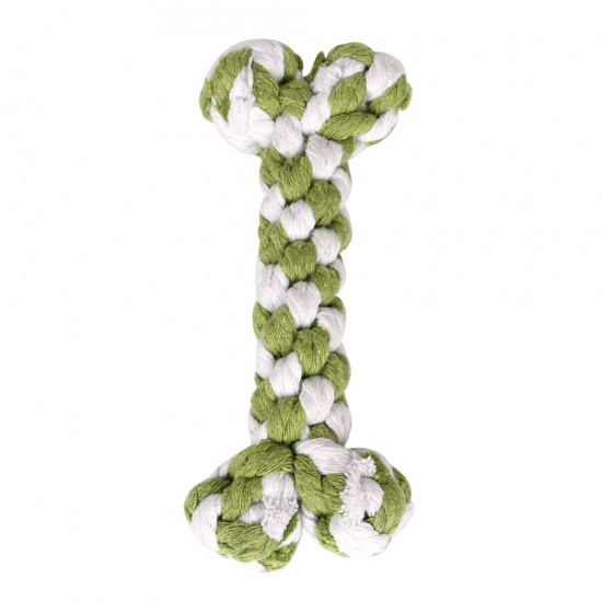 Изображение Green pet cotton rope toy dog toy bite-resistant dog toy 15.5cm x 7cm