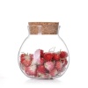 Immagine di Transparent - 500ml Lead-free Glass Thickened Heat-Resistant Sealed Tank With Cork Stopper Tea Jar Storage 10x9cm, 1 Piece